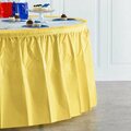 Creative Converting 10035 14' x 29in Mimosa Yellow Disposable Plastic Table Skirt 500TS1429YE